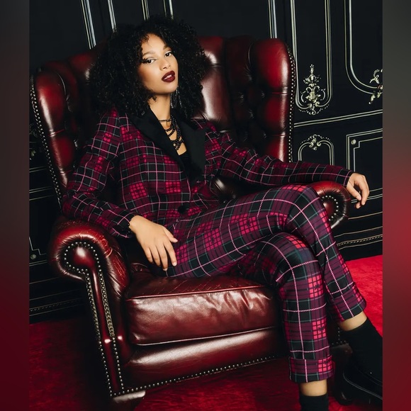 Blackmilk “TARTAN RIBBON CUFFED PANTS - LIMITED” Size Medium M NWT Holiday - Picture 8 of 16